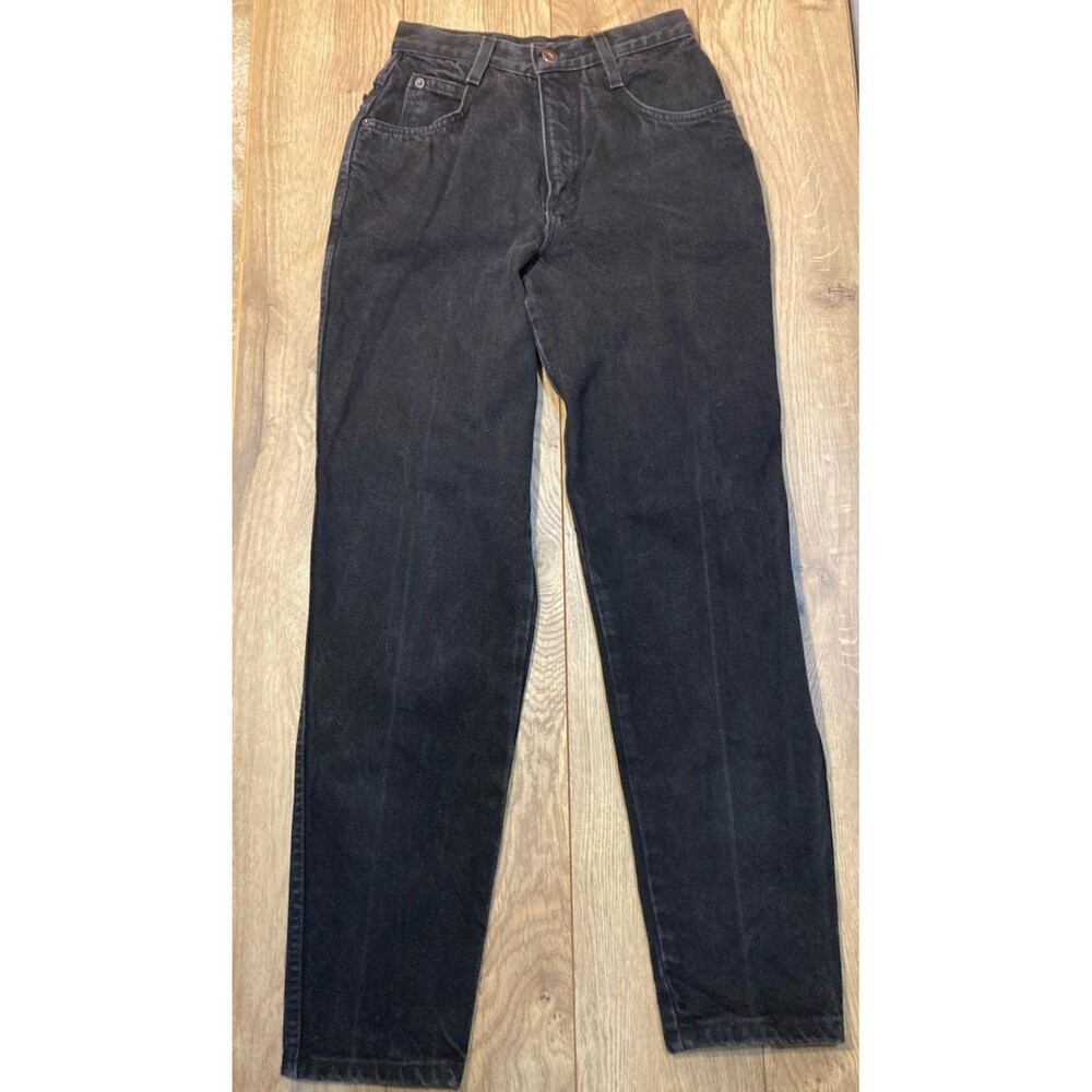 VTG W Bonjour Jeans Sz 5/6 Black High waist Skinny 90s Y2K Emo Goth Concert
